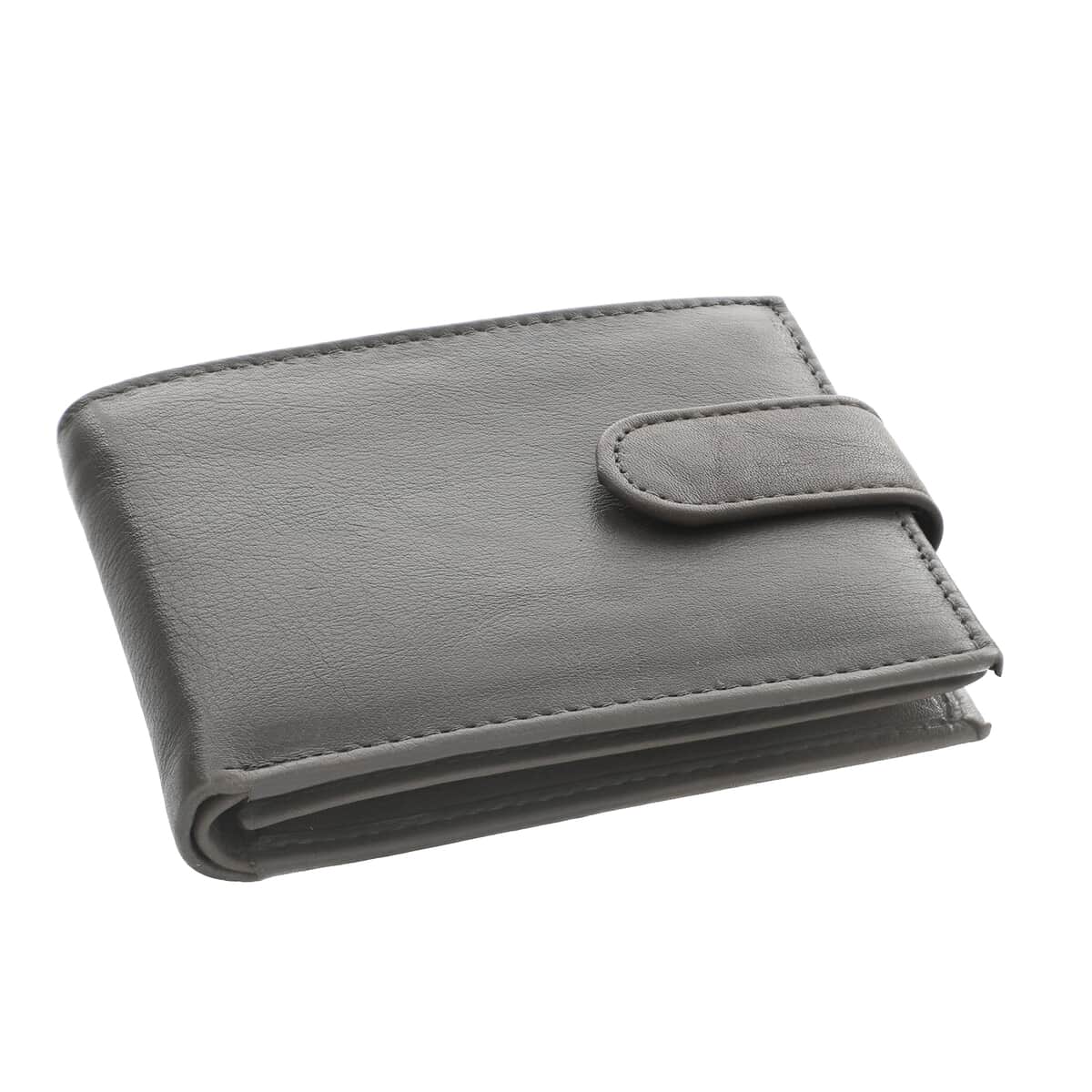Passage Black Genuine Leather RFID Bi-Fold Men's Wallet with Snap Closure image number 0