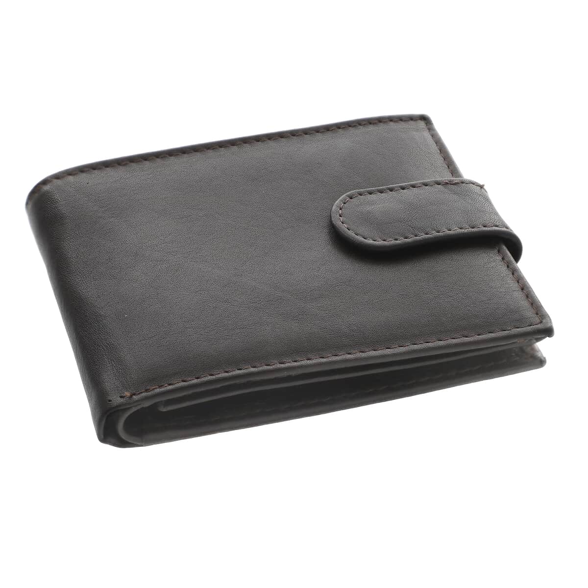 Passage Gray Genuine Leather RFID Bi-Fold Men's Wallet with Snap Closure image number 0