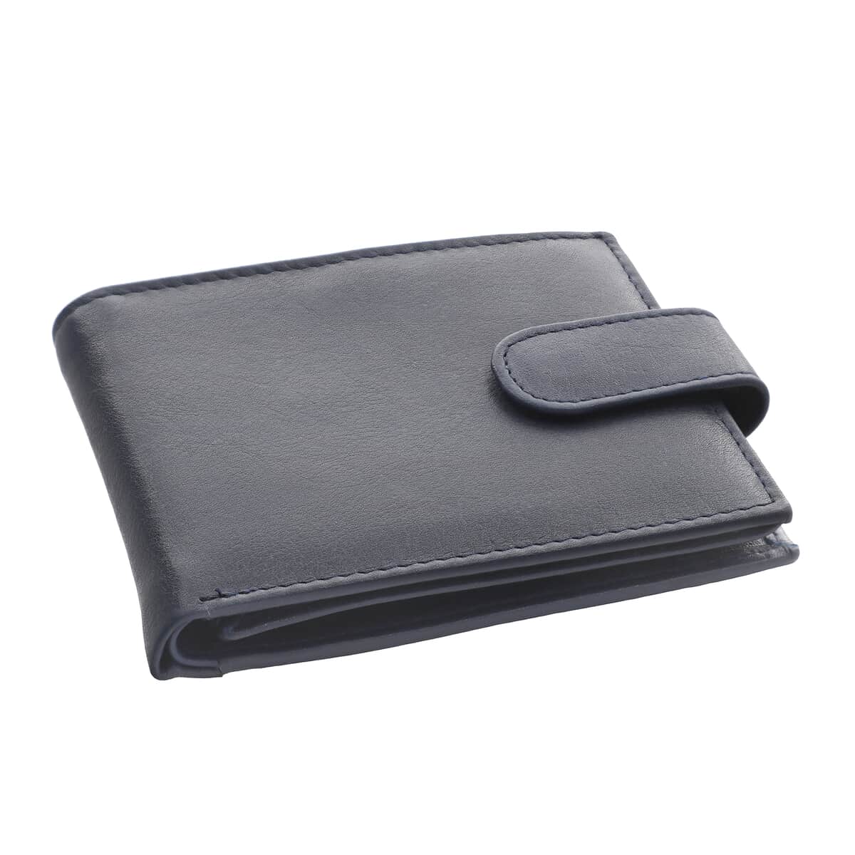 Passage Navy Genuine Leather RFID Bi-Fold Men's Wallet with Snap Closure image number 0