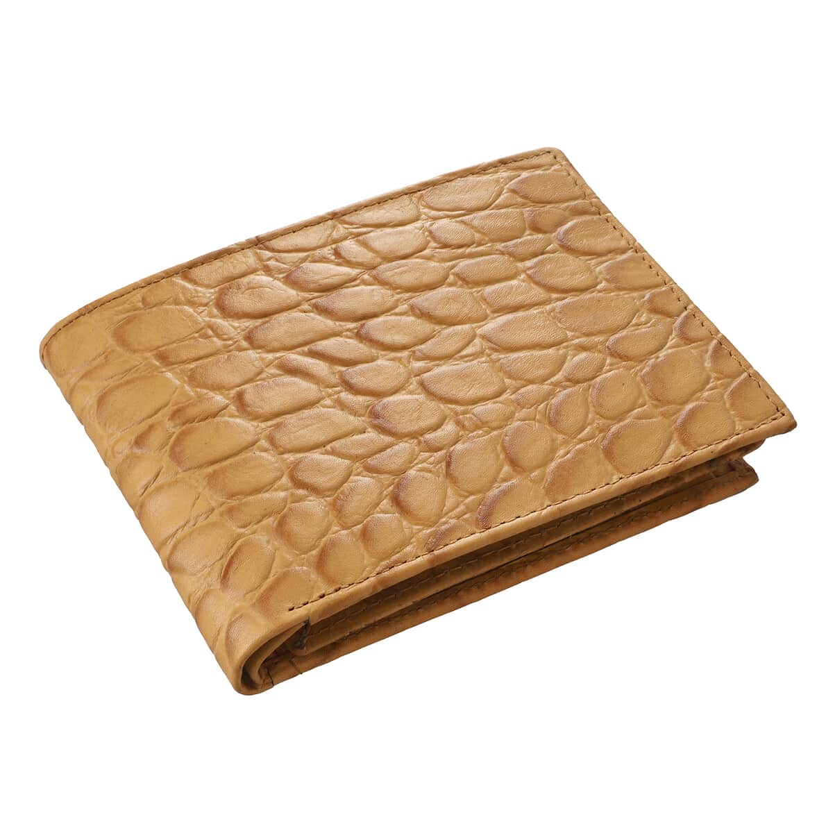 Passage Tan Genuine Leather Croco Embossed RFID Men's Wallet image number 0