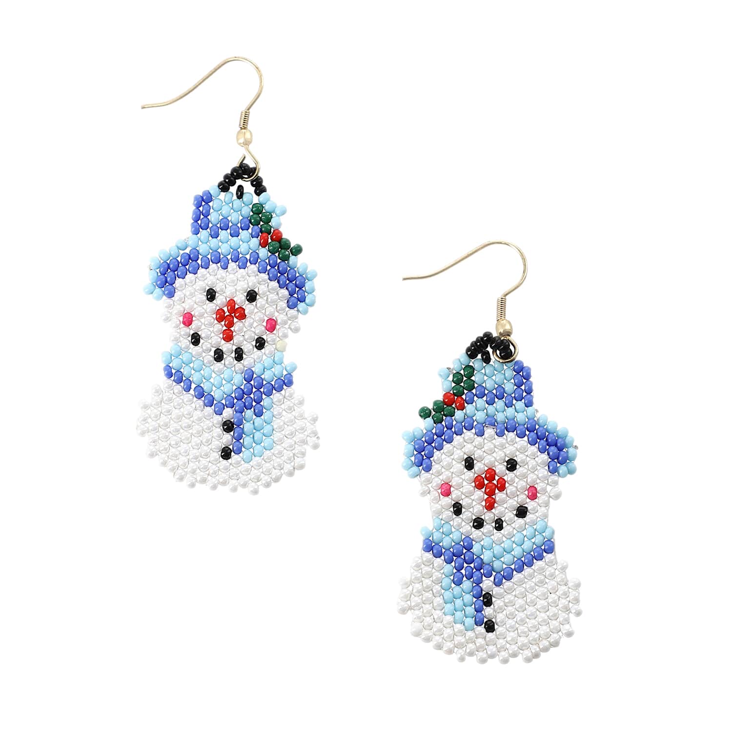 Beaded snowman online earrings