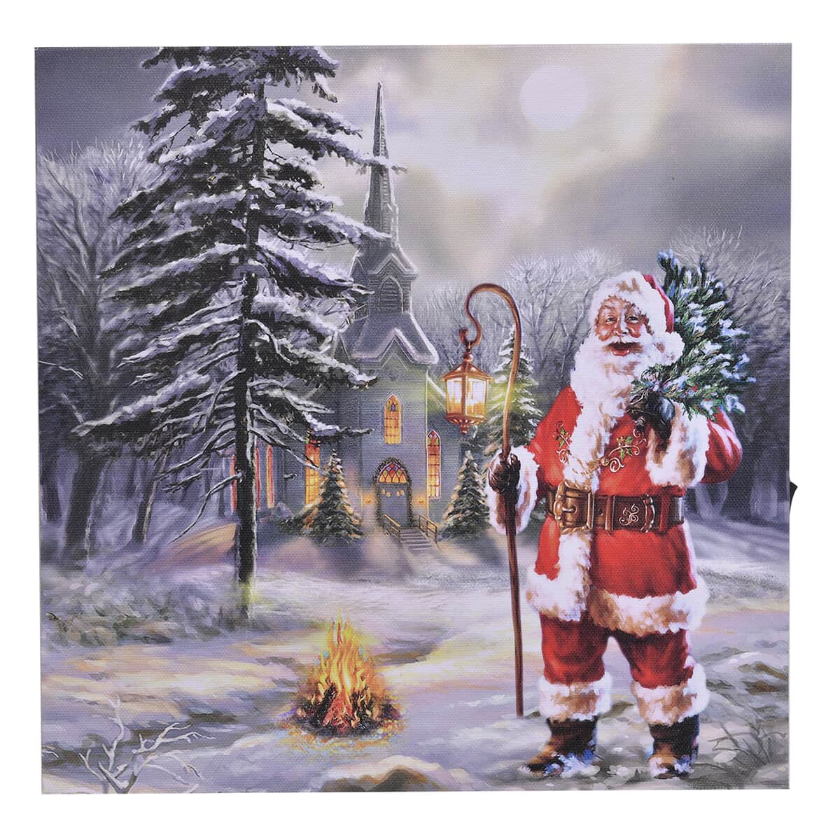Homesmart Multi Color Canvas 6-LED Santa Claus Painting (2xAA Battery Not Included) image number 0