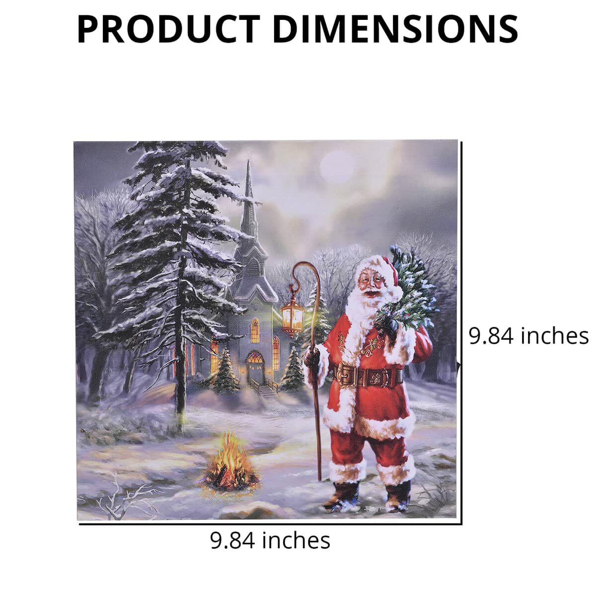 Homesmart Multi Color Canvas 6-LED Santa Claus Painting (2xAA Battery Not Included) image number 3