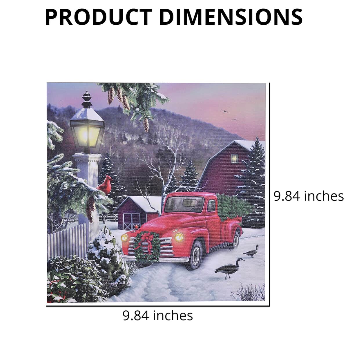 Homesmart Multi Color Canvas 4-LED Car with Snow House Painting (2xAA Battery Not Included) image number 3
