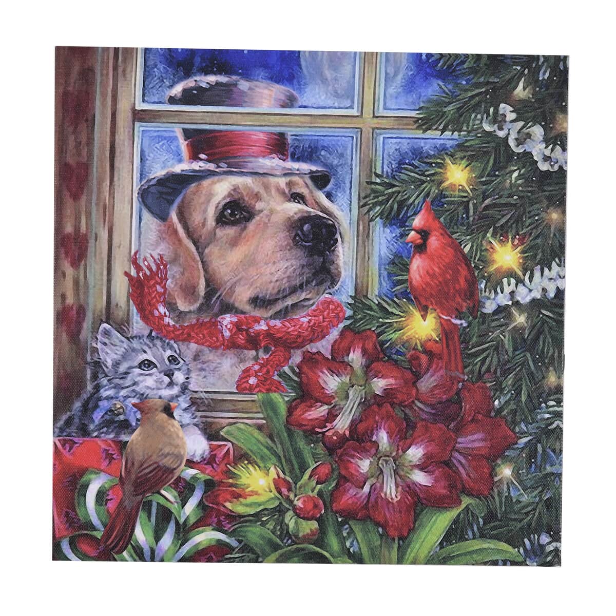Homesmart Multi Color Canvas 4-LED Dog Painting (2xAA Battery Not Included) image number 0