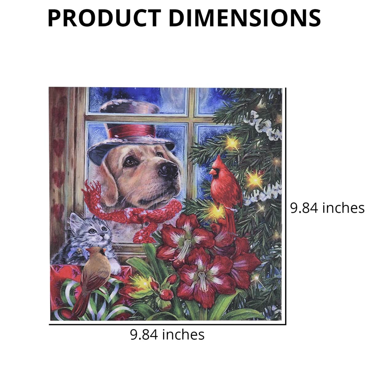 Homesmart Multi Color Canvas 4-LED Dog Painting (2xAA Battery Not Included) image number 3