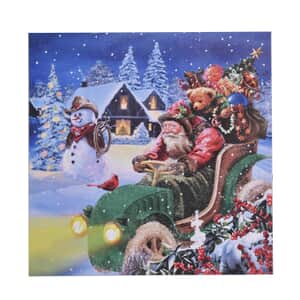 Homesmart Multi Color Canvas 5-LED Santa Claus with Car Painting (2xAA Battery Not Included)