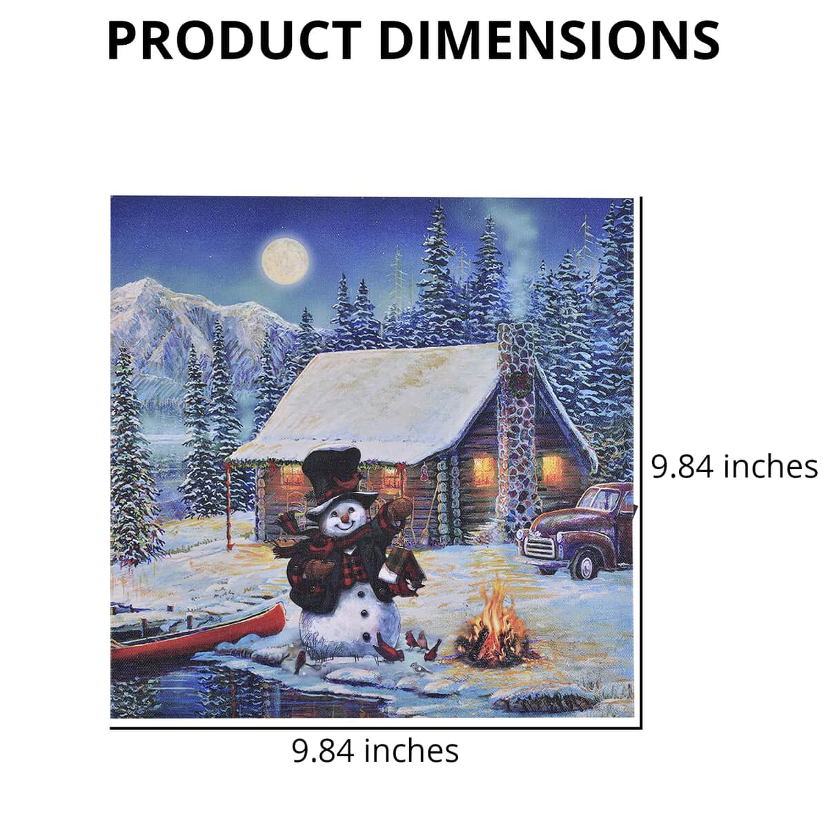 Homesmart Multi Color Canvas 4-LED Snowman Fireworks Painting (2xAA Battery Not Included) image number 3