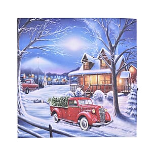 Homesmart Multi Color Canvas 5-LED Car and snow House Painting (2xAA Battery Not Included)