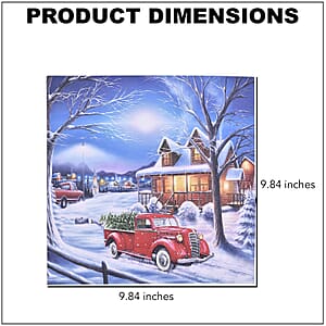 Homesmart Multi Color Canvas 5-LED Car and snow House Painting (2xAA Battery Not Included)