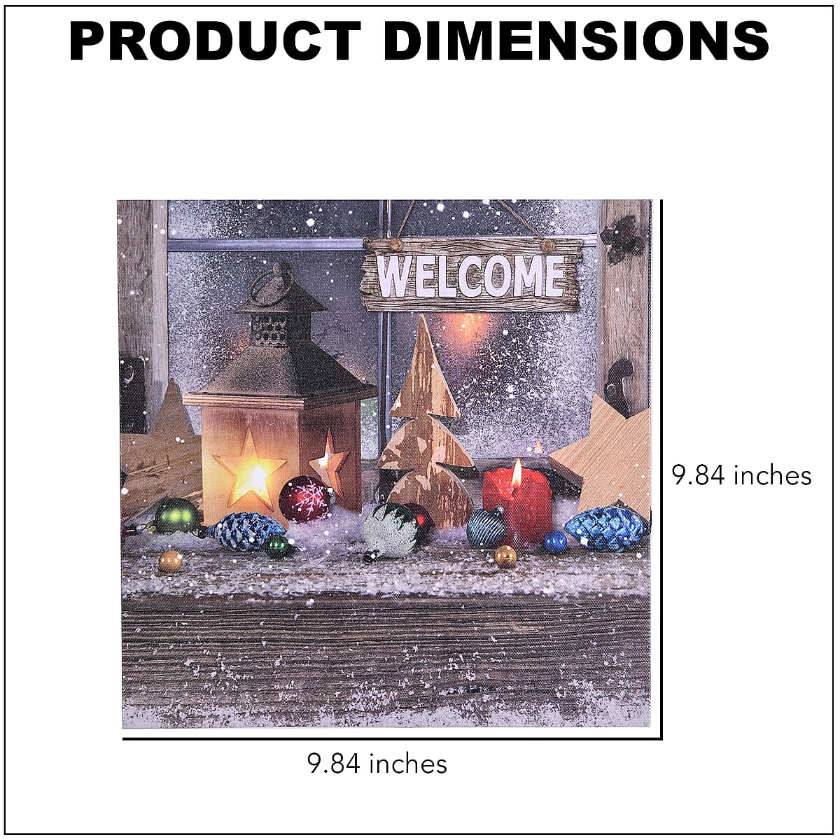 Homesmart Multi Color Canvas 5-LED Star Lantern and Welcome Bord Painting (2xAA Battery Not Included) image number 3