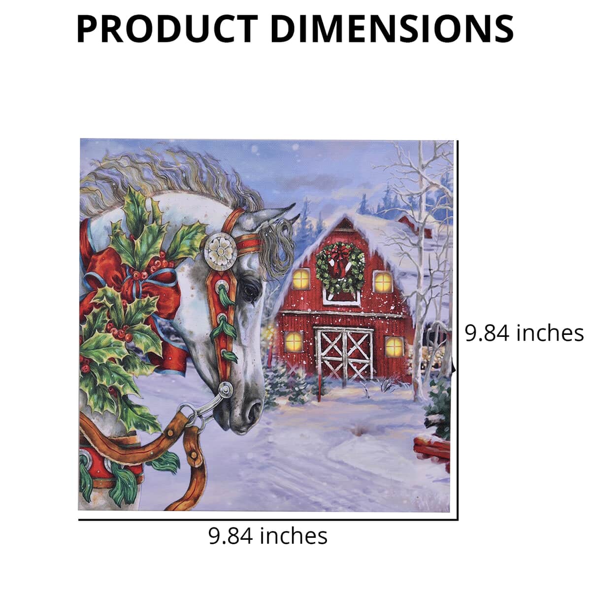 Homesmart Multi Color Canvas 6-LED Horse and Snow House Painting (2xAA Battery Not Included) image number 3