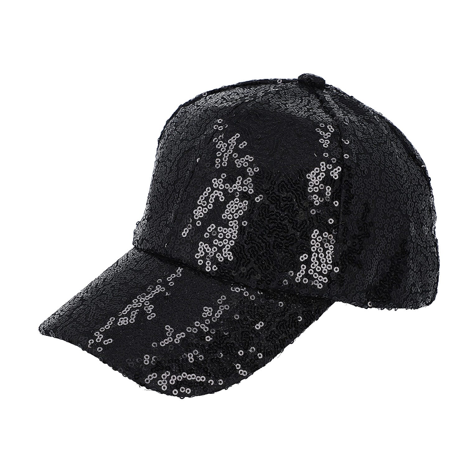 Black Color Sequin Baseball Cap | Designer Baseball Sun Cap | Outdoor Polyester Cap