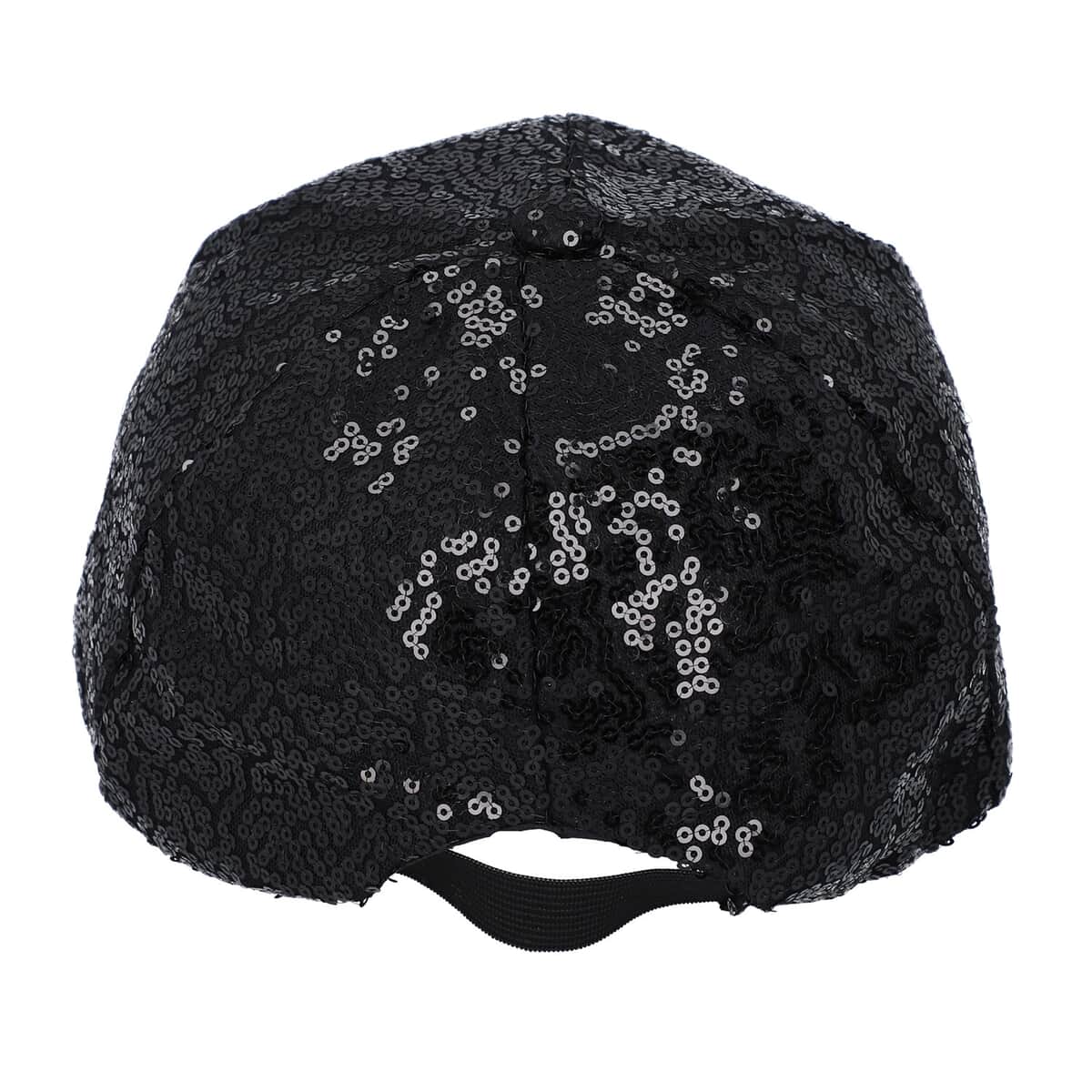 Black Color Sequince Baseball Cap image number 5