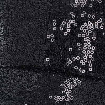 Black Color Sequin Baseball Cap | Designer Baseball Sun Cap | Outdoor Polyester Cap