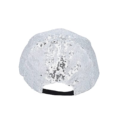 Silver Color Sequin Baseball Cap | Designer Baseball Sun Cap | Outdoor Polyester Cap