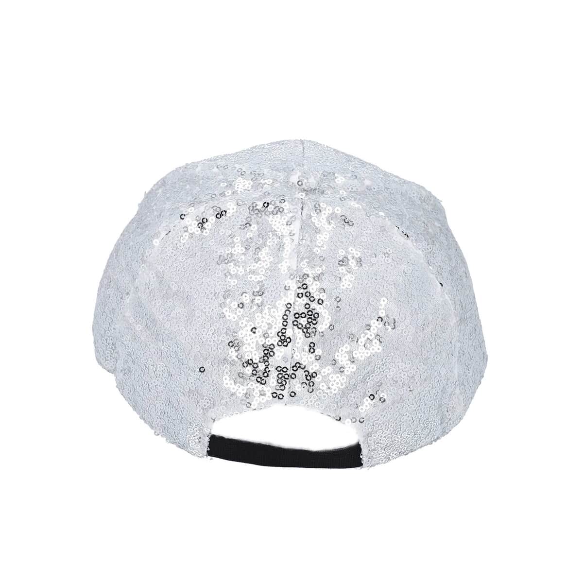 Silver Color Sequin Baseball Cap | Designer Baseball Sun Cap | Outdoor Polyester Cap image number 5