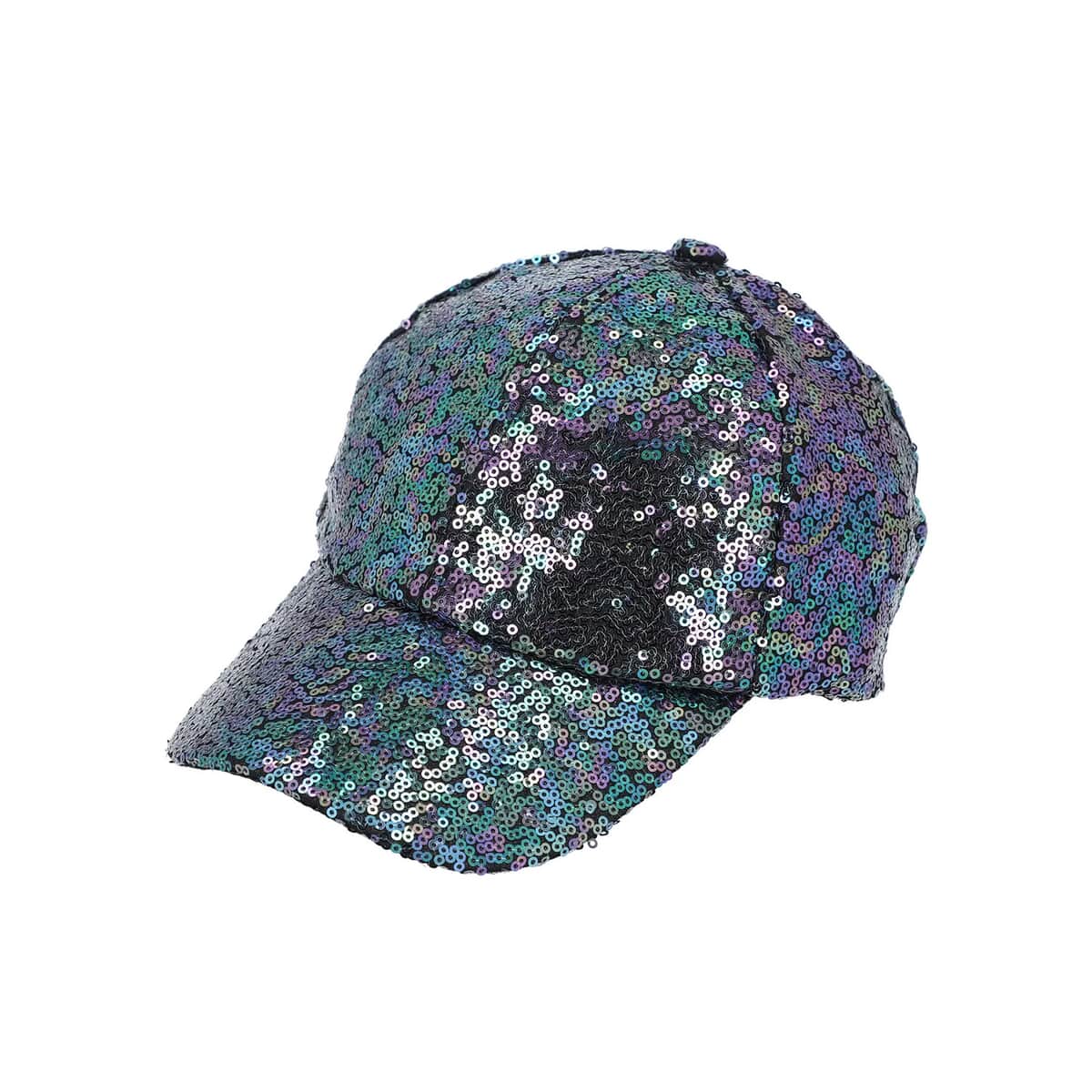 Iridescent Color Sequin Baseball Cap , Designer Baseball Sun Cap , Outdoor Polyester Cap image number 4