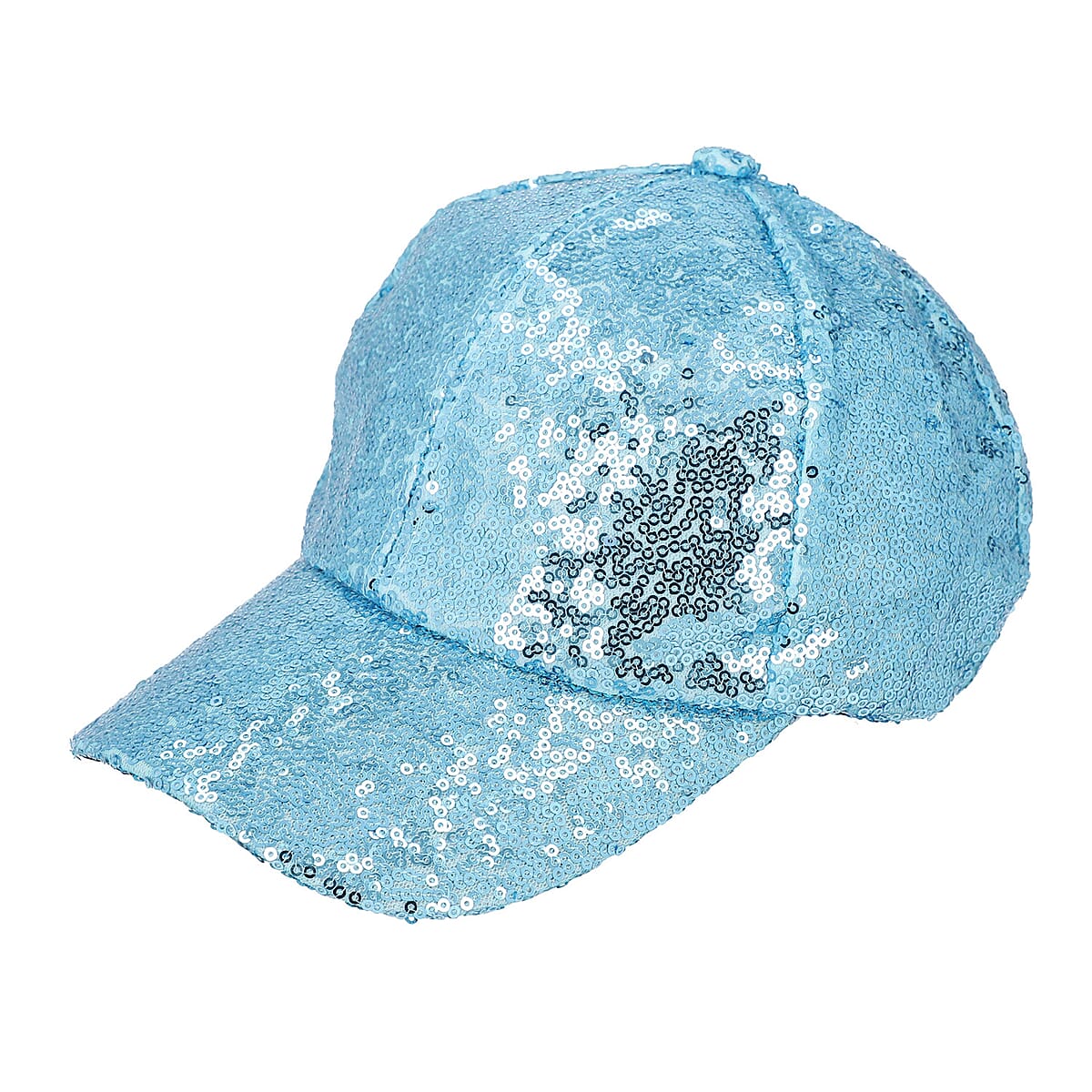 Light Blue Color Sequin Baseball Cap | Designer Baseball Sun Cap | Outdoor Polyester Cap image number 4
