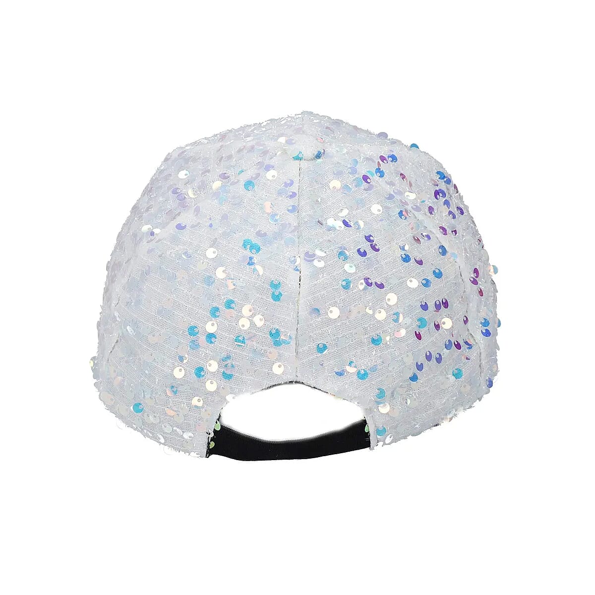 White Color Sequin Baseball Cap | Designer Baseball Sun Cap | Outdoor Polyester Cap image number 5