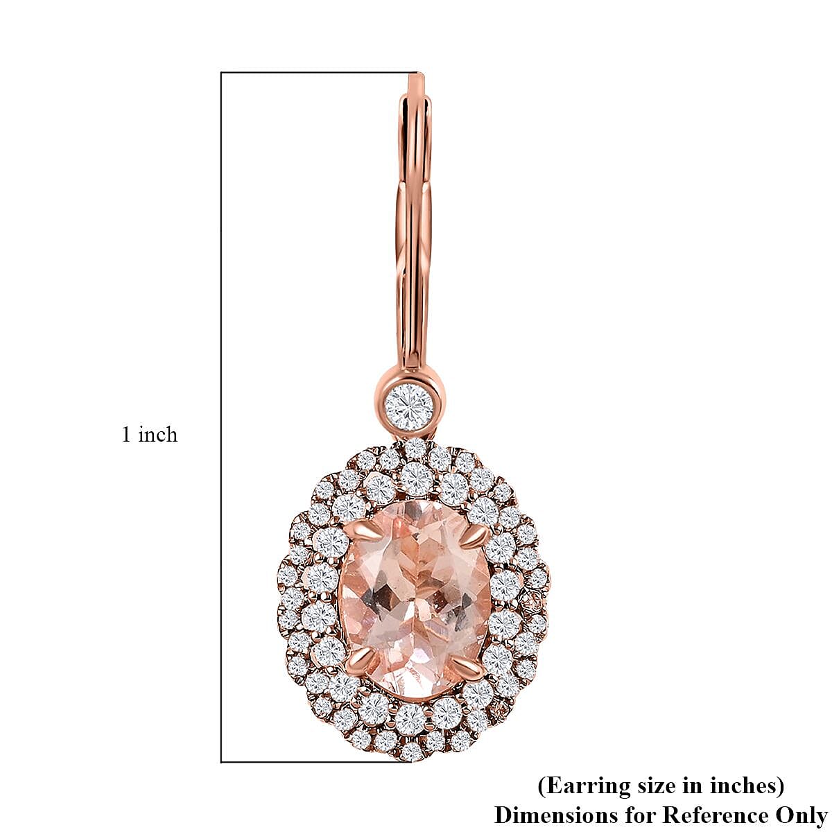 14K Rose Gold Marropino Morganite and Natural Pink Diamond Earrings 2.70 ctw image number 5