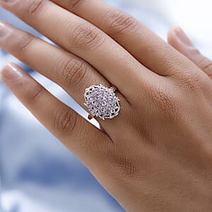 Narsipatnam Purple Spinel Ring in Vermeil Rose Gold and Platinum Over Sterling Silver (Size 7.0) 1.65 ctw