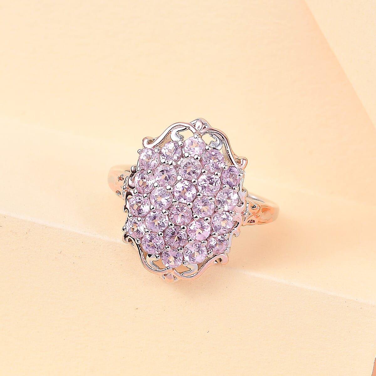 Narsipatnam Purple Spinel Ring in Vermeil Rose Gold and Platinum Over Sterling Silver (Size 8.0) 1.65 ctw image number 1