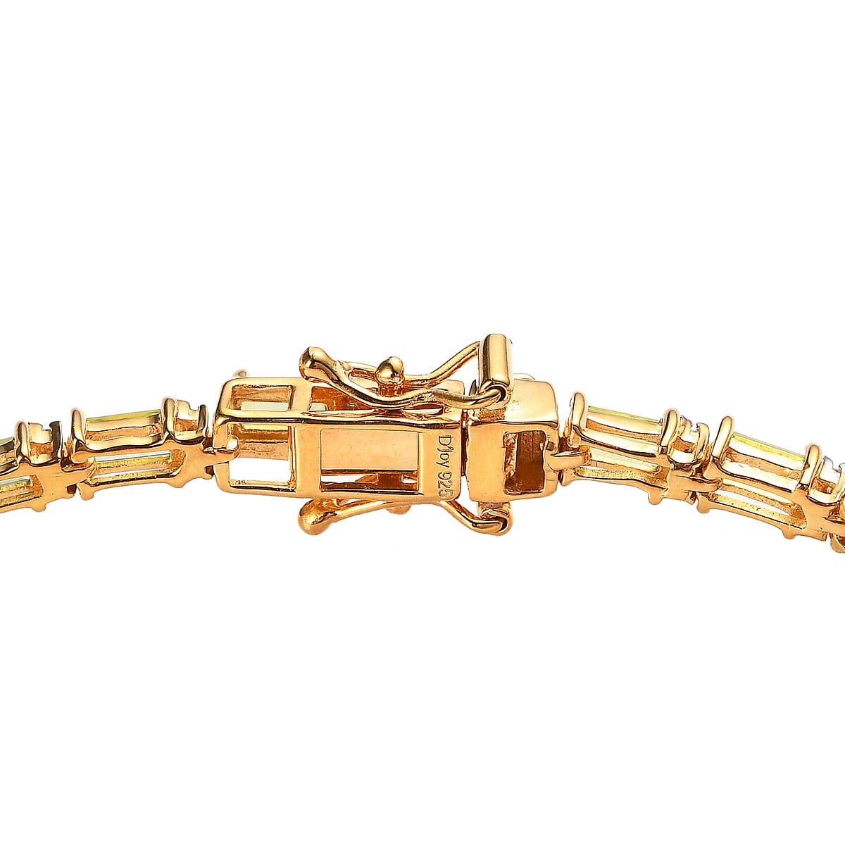 Arizona Peridot and Moissanite Tennis Bracelet in Vermeil YG Over Sterling Silver (7.25 In) 6.00 ctw image number 3