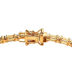 Arizona Peridot and Moissanite Tennis Bracelet in Vermeil YG Over Sterling Silver (7.25 In) 6.00 ctw