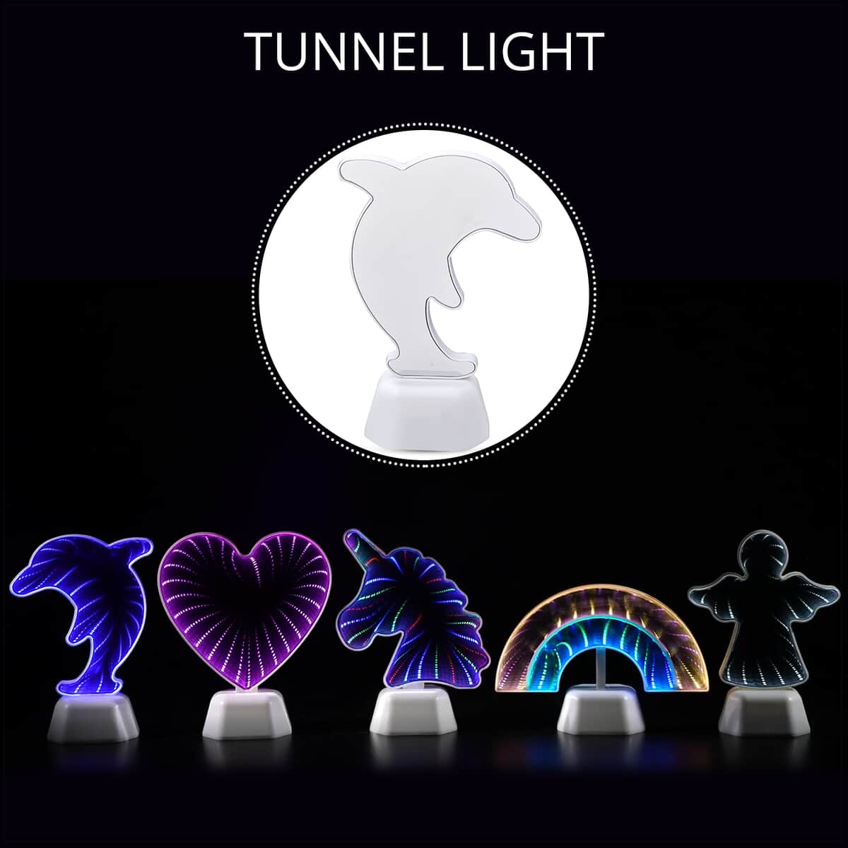Dolphin Inspired LED Tunnel Light (3xAA Battery Not Included) image number 1