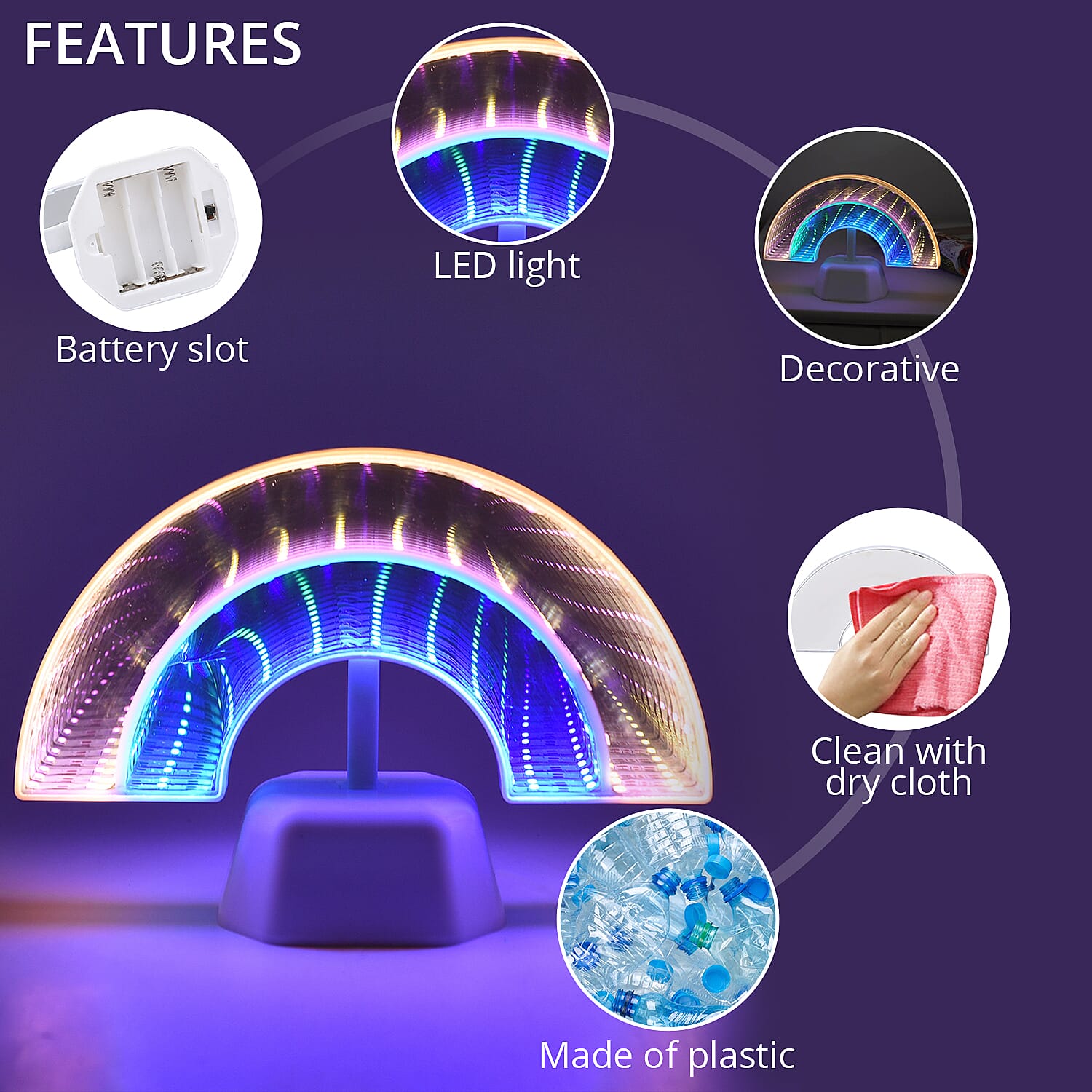 Rainbow Inspired LED Tunnel Light (3xAA Battery Not Included)
