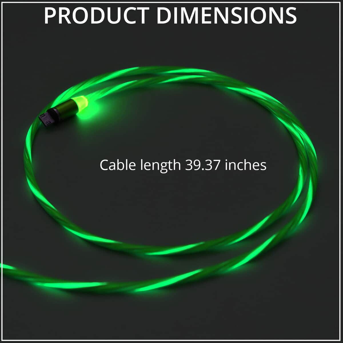 Green 3 in 1 Magnetic USB Cable with Flowing LED light image number 3
