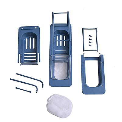 Set of 2 Blue Extensible Sink Storage Rack