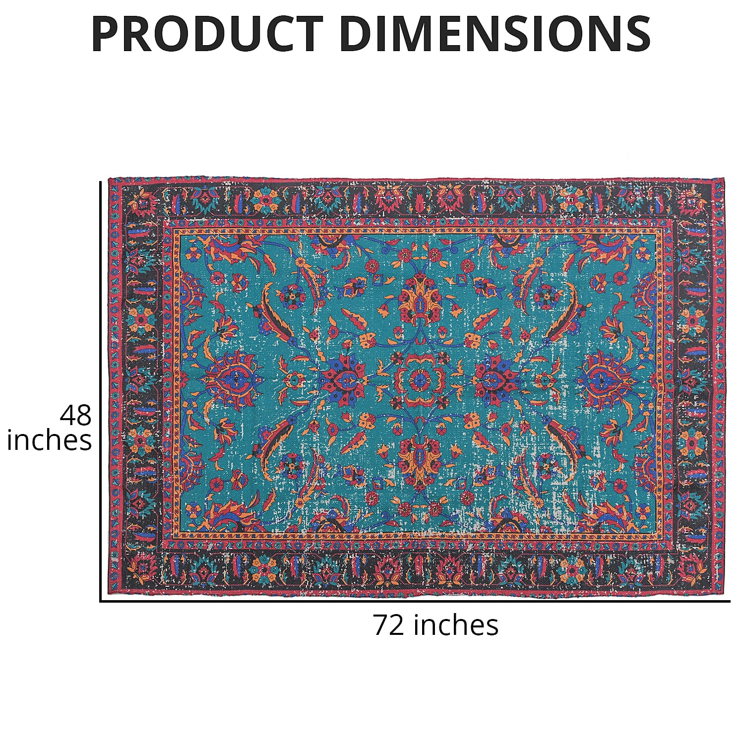 Homesmart Blue PET Handwoven Digital Printed Rug (6.1 lbs)