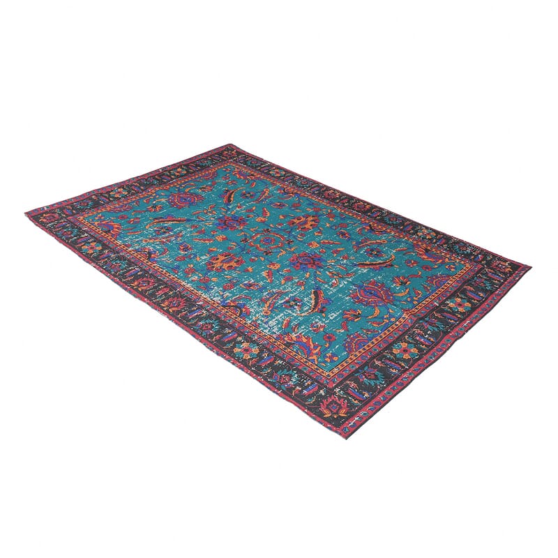 Homesmart Blue PET Handwoven Digital Printed Rug (6.1 lbs)