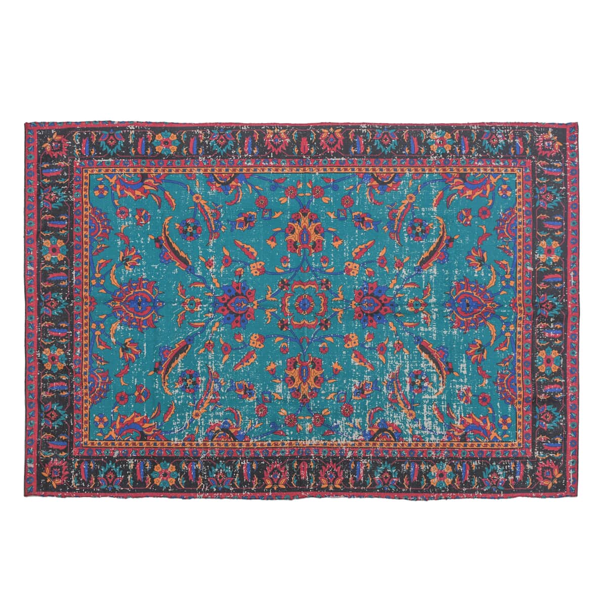 Homesmart Blue Color Handwoven Digital Printed Rug Made from Recycled Plastic Bottles image number 6