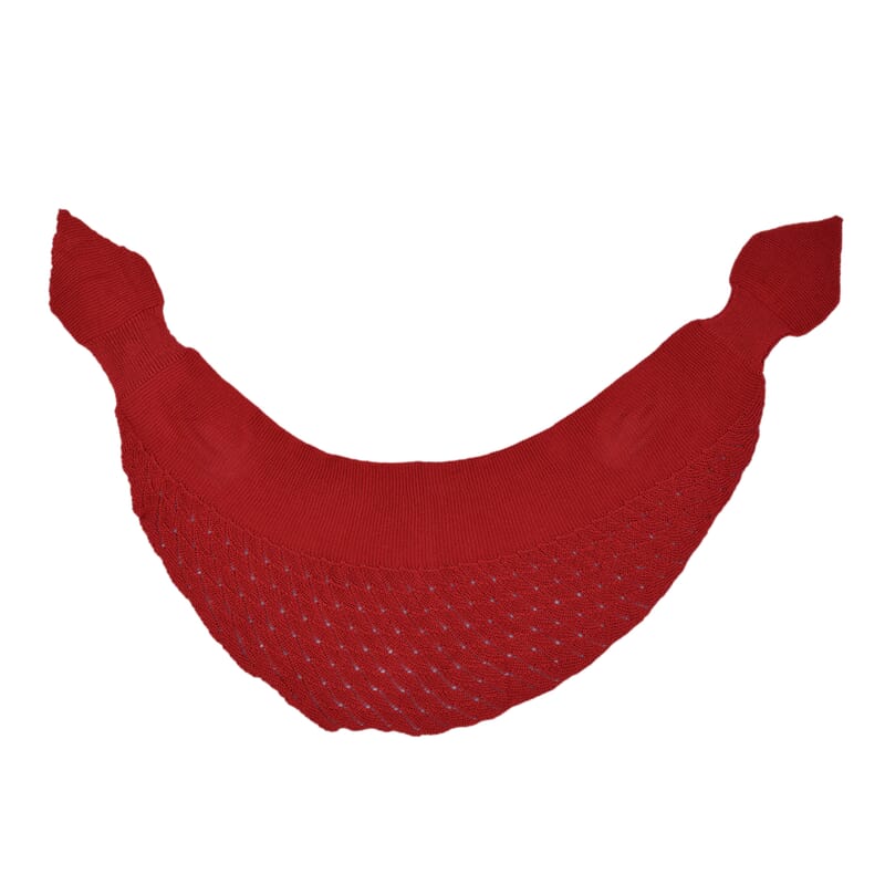 Red Faux Wool Knitted Poncho with Keyhole (Polyester)