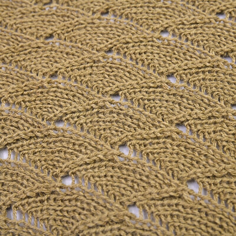 Khaki Faux Wool Knitted Poncho with Keyhole (Polyester)