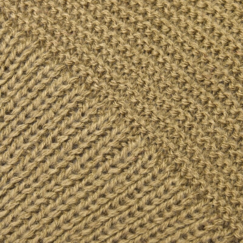 Khaki Faux Wool Knitted Poncho with Keyhole (Polyester)