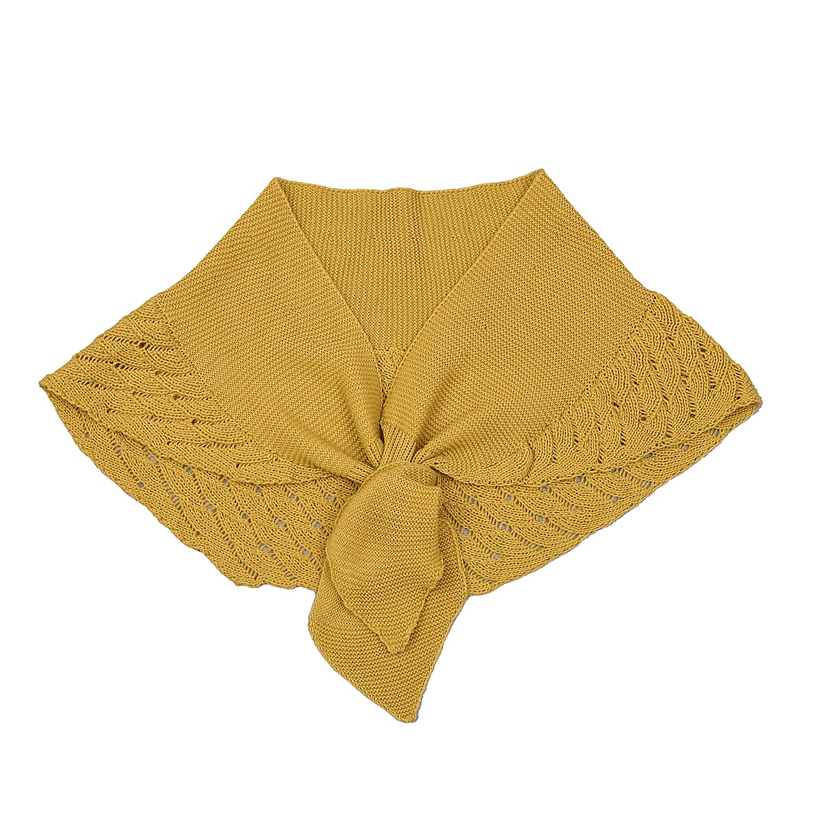 Ginger Faux Wool Knitted Poncho with Keyhole (Polyester) image number 2