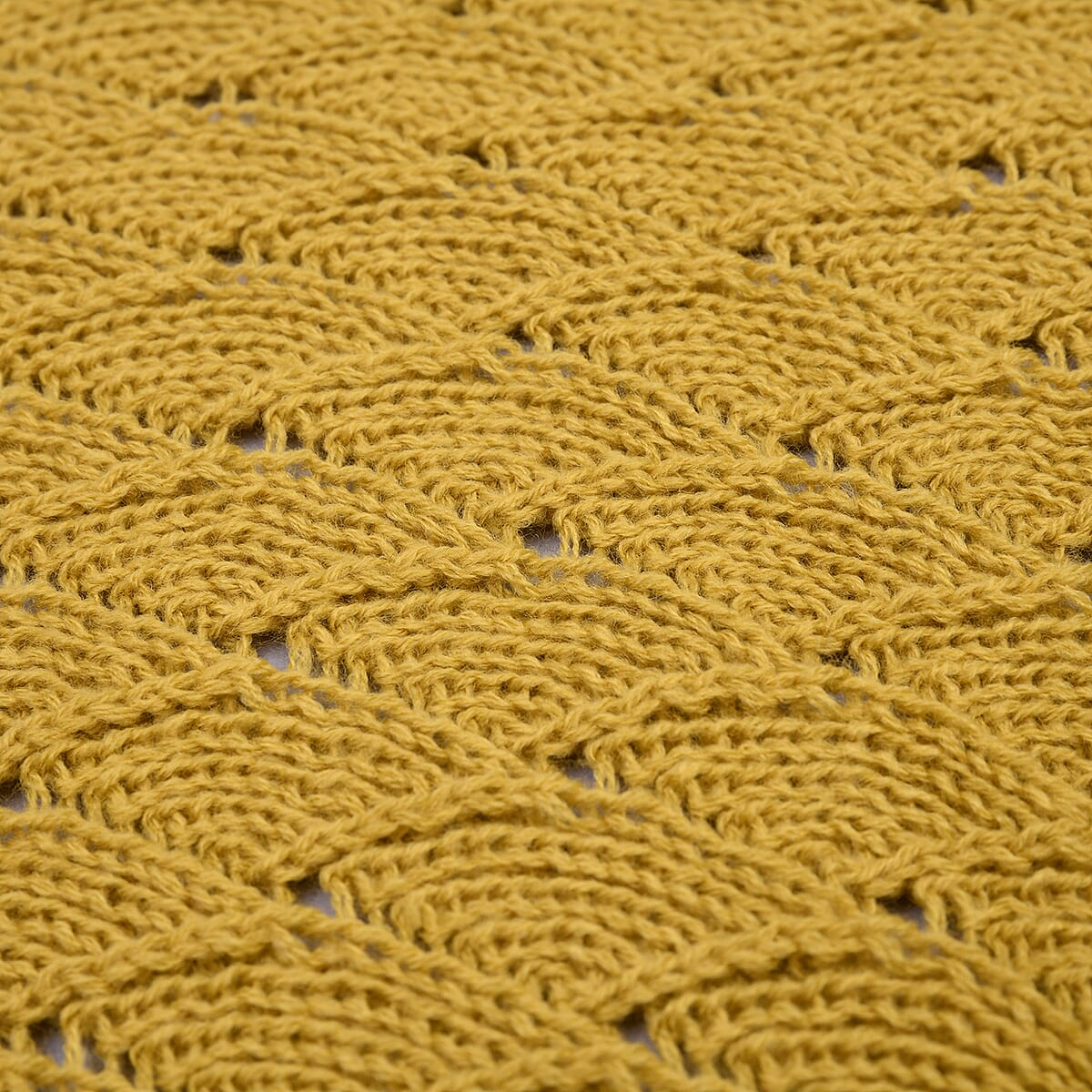 Ginger Faux Wool Knitted Poncho with Keyhole (Polyester) image number 4