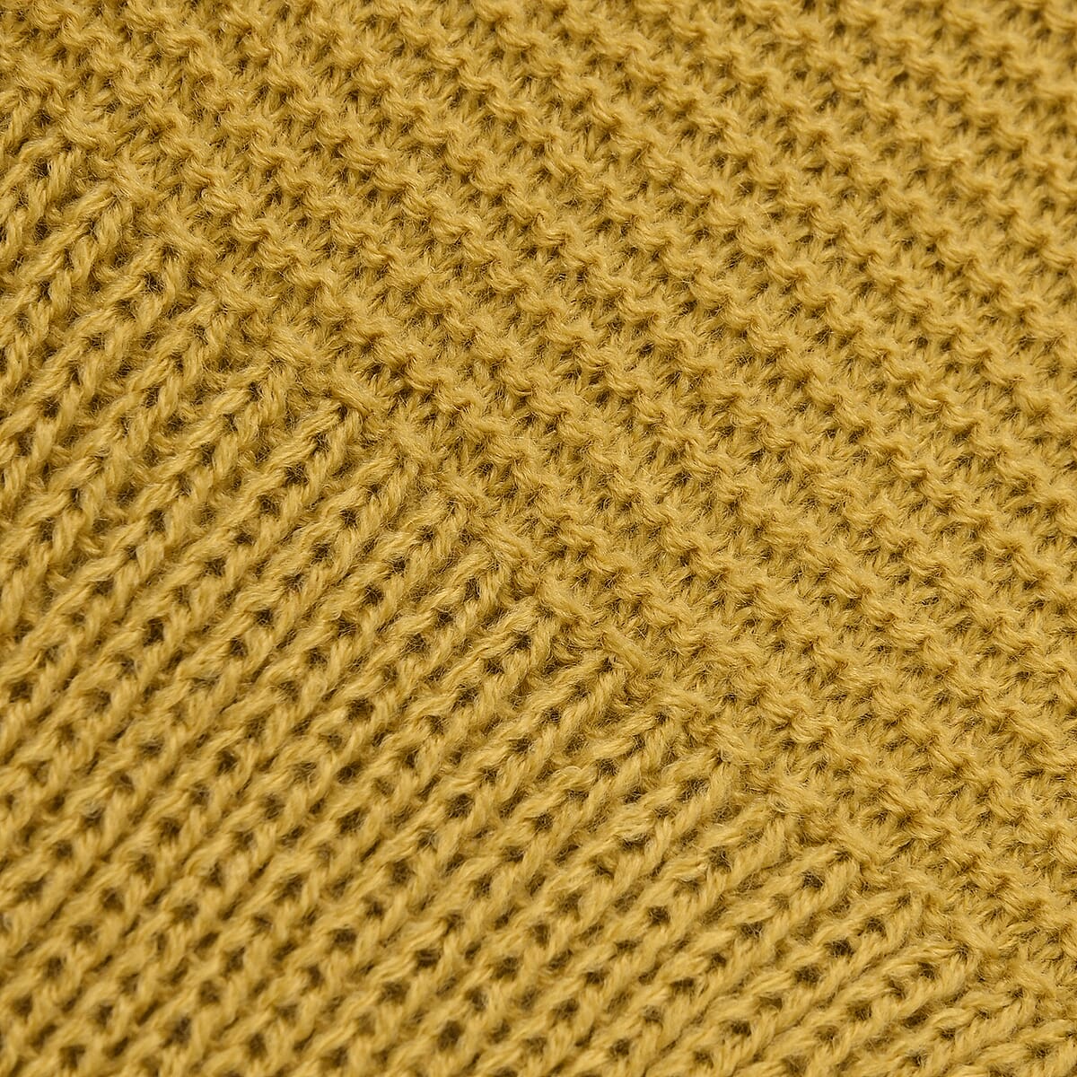 Ginger Faux Wool Knitted Poncho with Keyhole (Polyester) image number 6