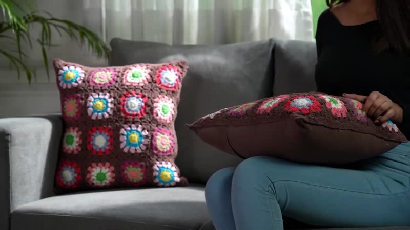 Home Innovations Set of Multi Color 100% Cottone Cushion Cover with Zipper (18"x18")
