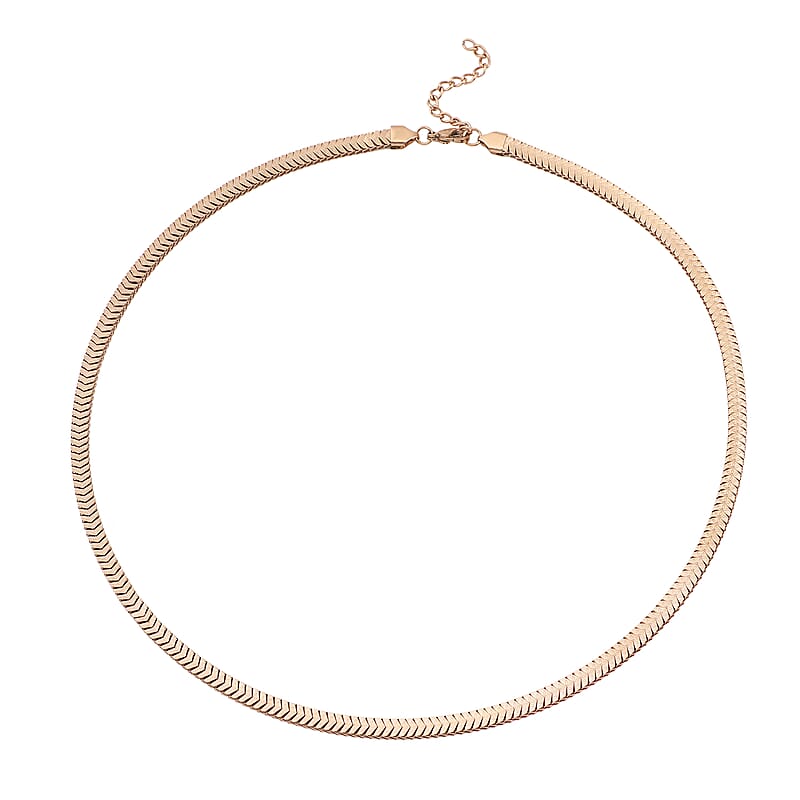 Snake Chain Necklace 24-26 Inches in ION Plated Rose Gold Stainless Steel 20.50 Grams