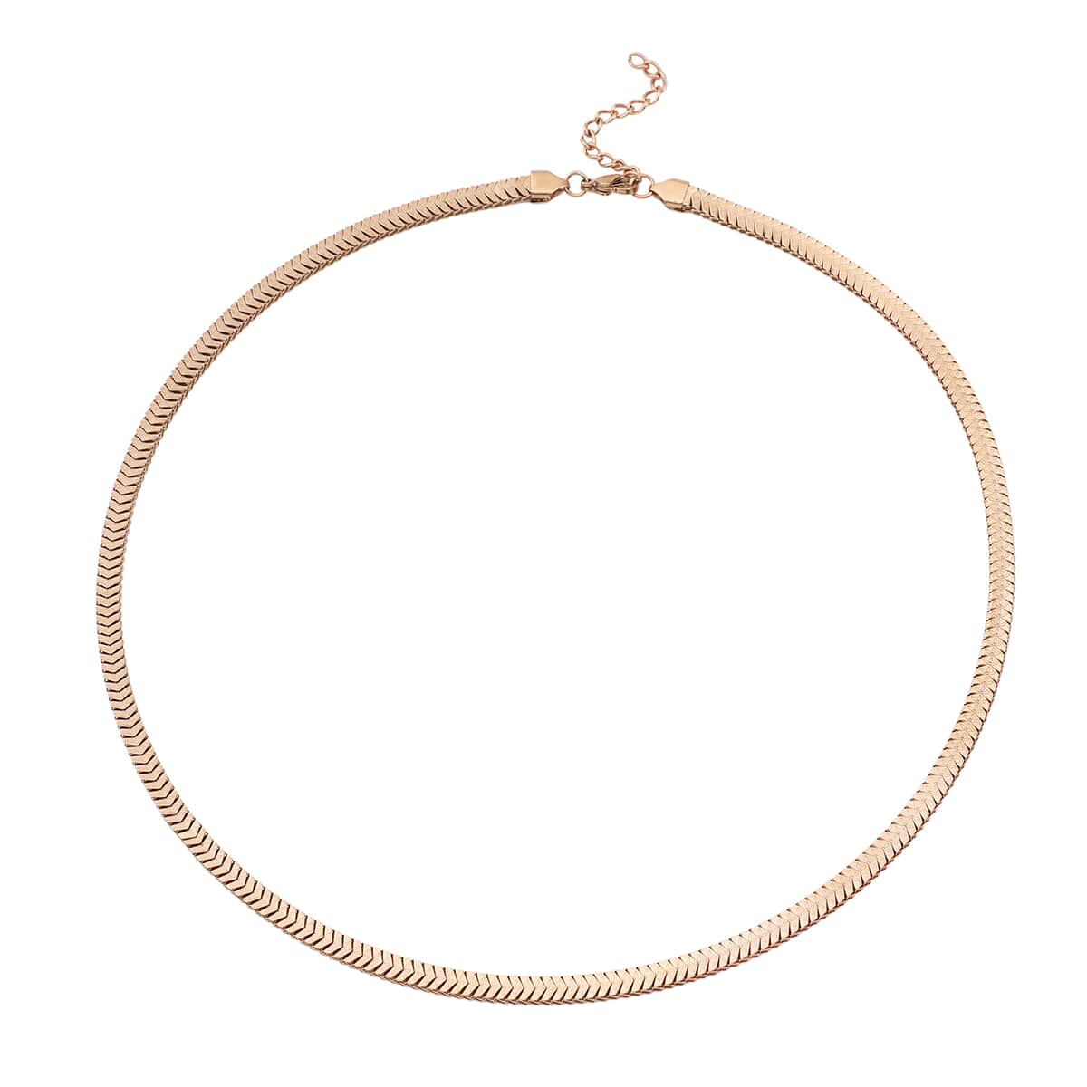 Snake Chain Necklace 24-26 Inches in ION Plated Rose Gold Stainless Steel 20.50 Grams image number 0