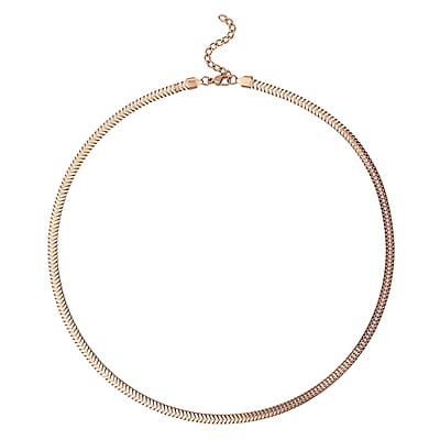 Snake Chain Necklace 24-26 Inches in ION Plated Rose Gold Stainless Steel 20.50 Grams