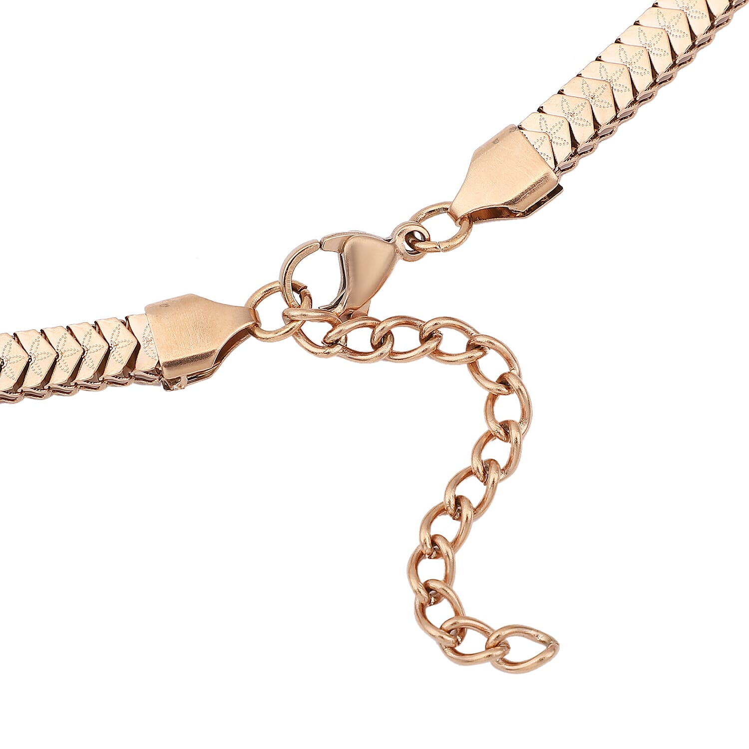 Snake Chain Necklace 24-26 Inches in ION Plated Rose Gold Stainless Steel 20.50 Grams