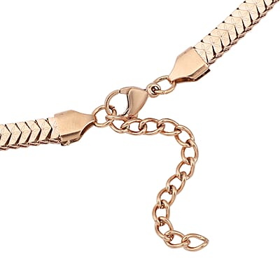 Snake Chain Necklace 24-26 Inches in ION Plated Rose Gold Stainless Steel 20.50 Grams