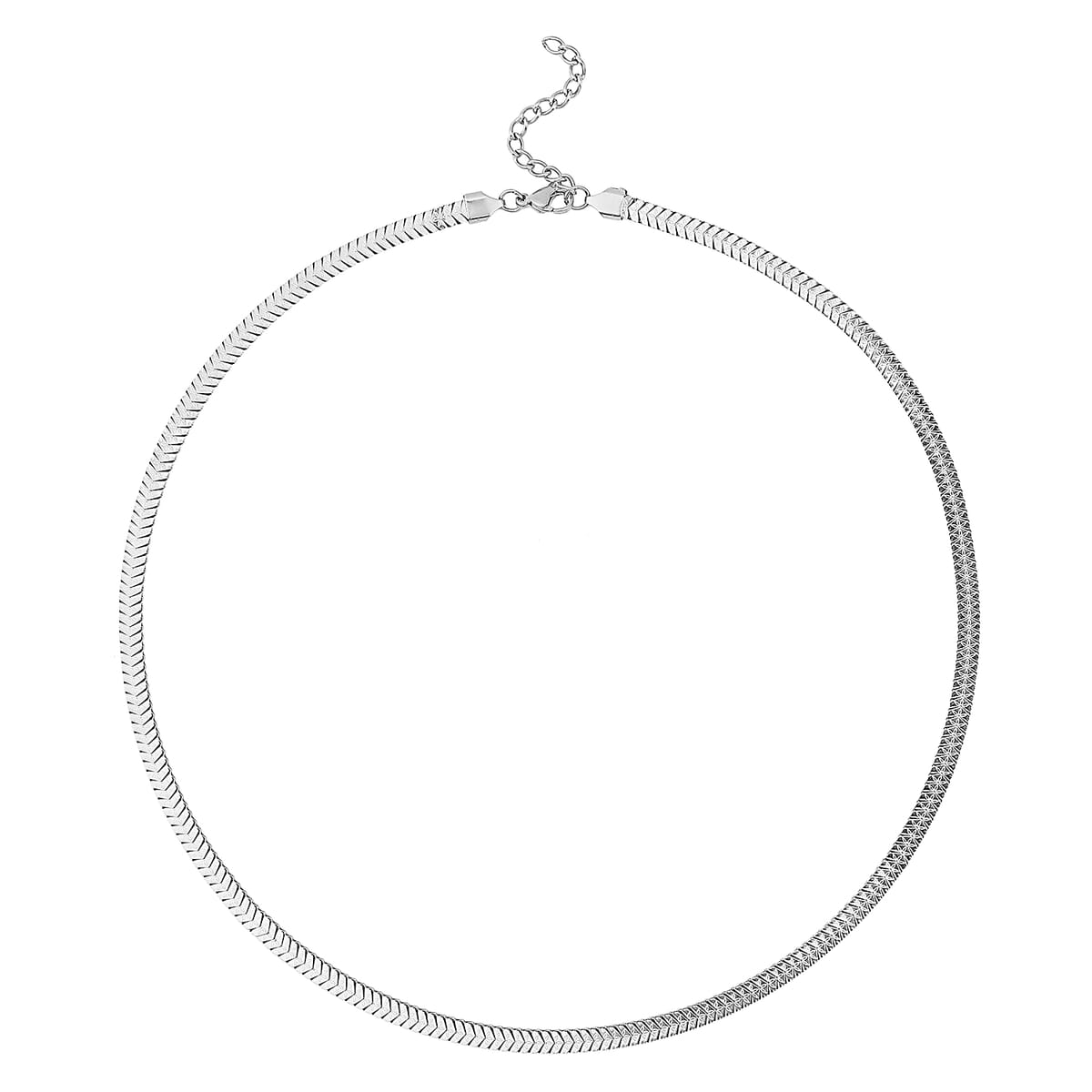 Snake Chain Necklace in Stainless Steel 20.50 Grams 24-26 Inches image number 2
