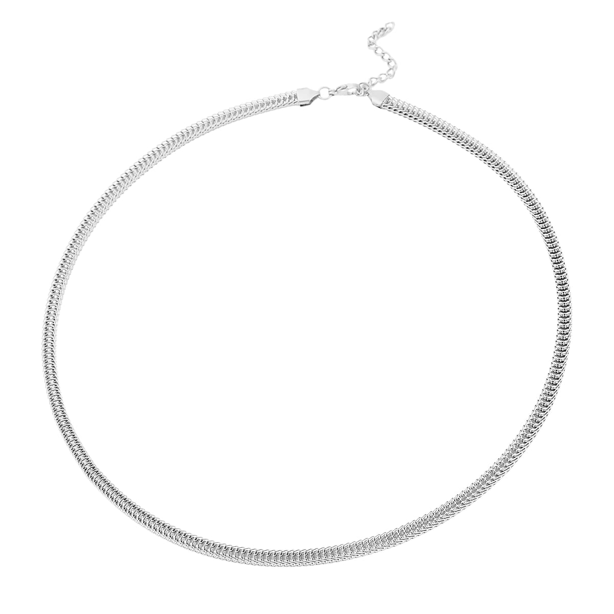 Snake Chain Necklace in Stainless Steel 20.50 Grams 24-26 Inches image number 3
